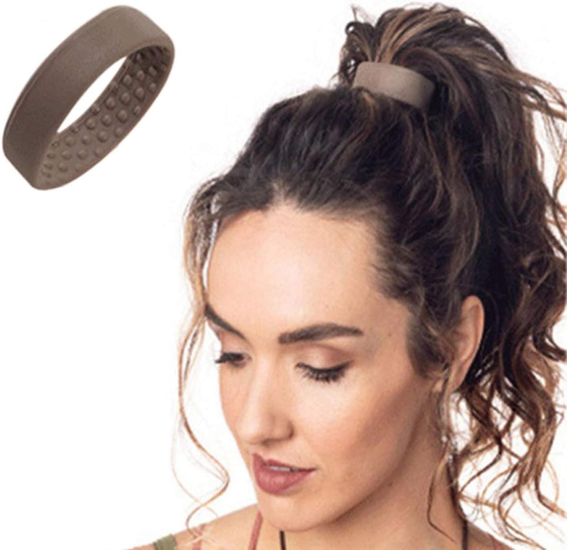 Tding Likable Silicone Foldable Stationary Elastic Hair Bands For Women Ponytail Holder Simple Multifunction Hair Tie Accessories(None one size CE)