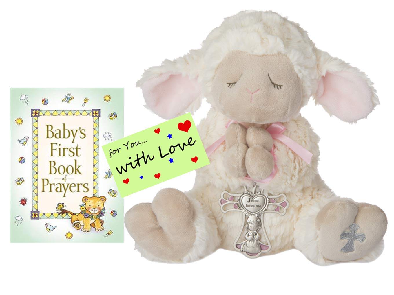 Baby Pink Girl Baptism Christening Gifts for Girls Serenity Prayer Lamb