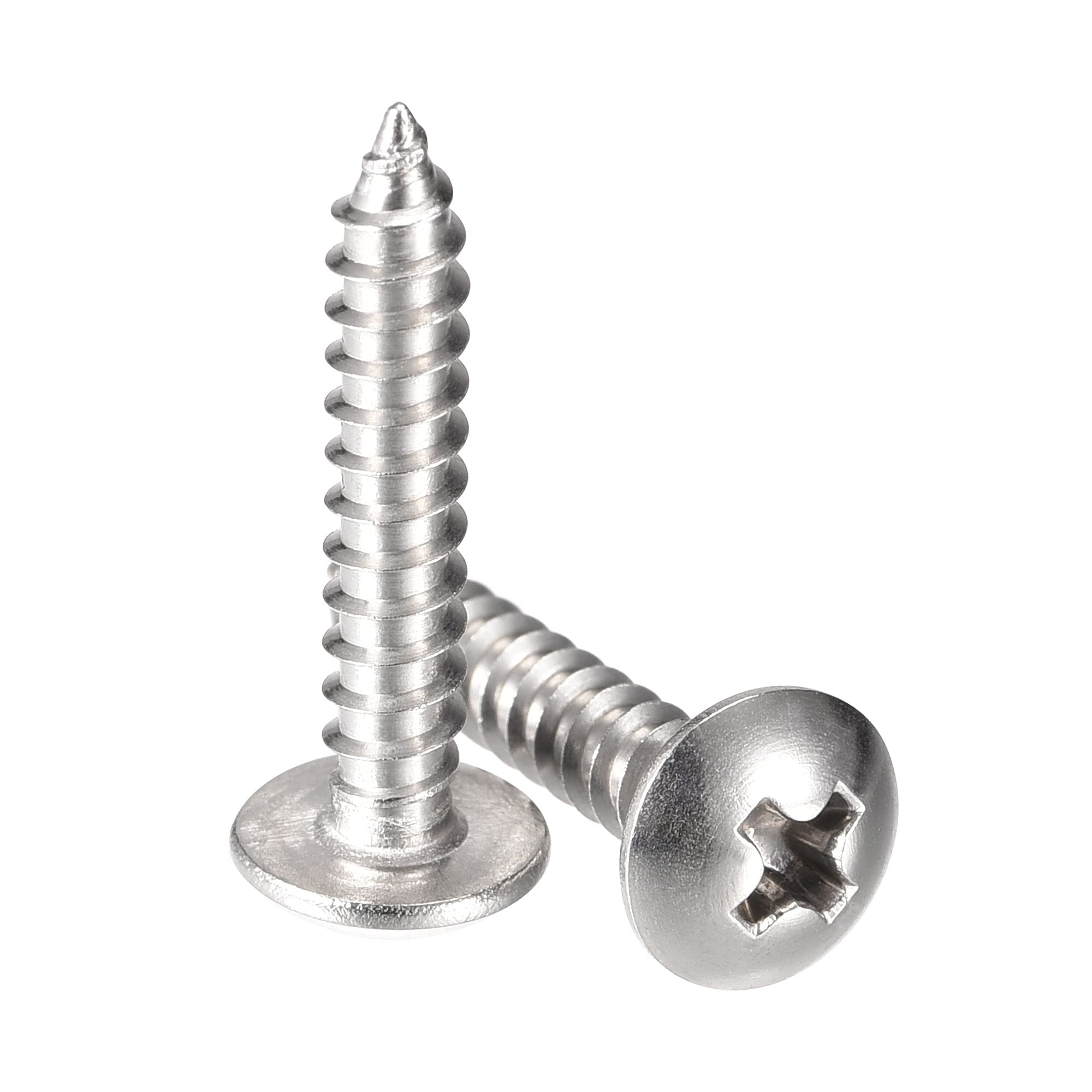 sourcing map Phillips Head Self Tapping Screws, #6 x 3/4" 304 Stainless Steel Wood Sheet Metal Screw 50pcs