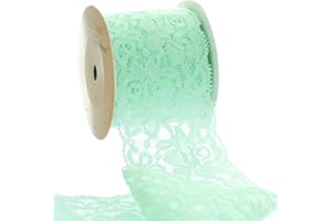 HAIRBOW CENTER LLC Ribbon Traditions 2.25" Stretch Elastic Lace Trim Soft Green 5 Yards
