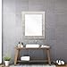 Rectangular Frame Wall Mirror Beveled, Perfect for Bedroom, Bathroom, Vanity, Living Room, Entryway, Hangs Horizontal & Vertical, 27x33, Brushed Nickel – Easy Mounting - by EcoHome