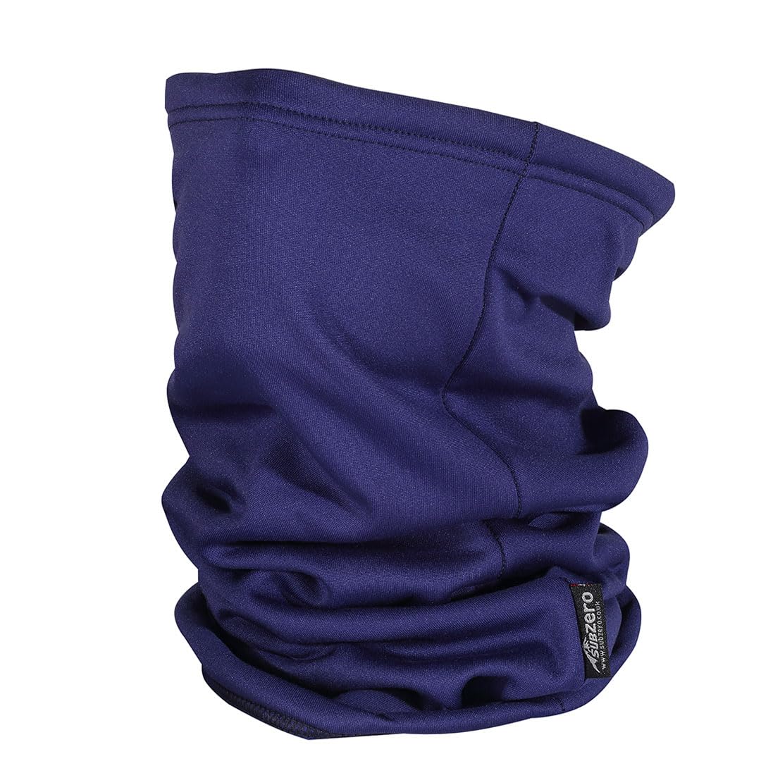 SUB ZERO Winter Neck Warmer 18" Long Super Soft Fleece Thermal Snood Scarf Neck Gaiter Head Over For Walking Running Motorcyclists One Size (Navy)