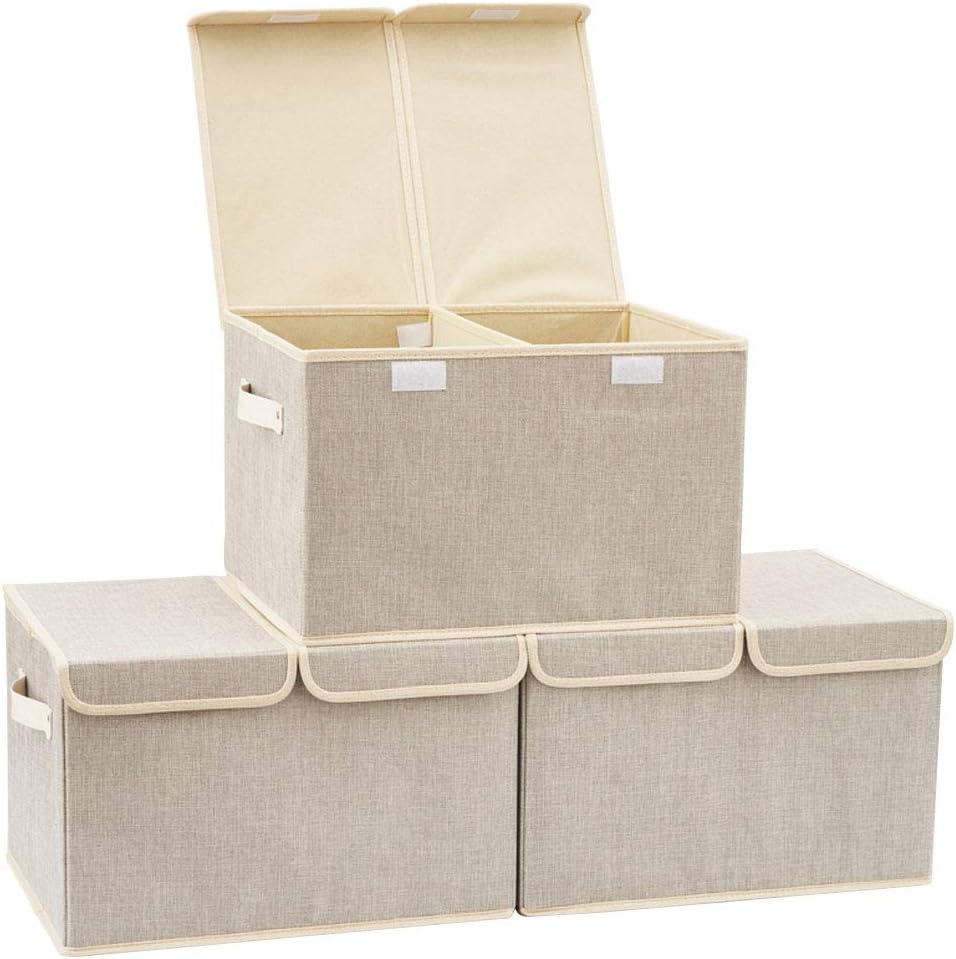 Cube De Rangement Pliable En Lin - 31x21x12 Cm - Organisateur Pour Vêtements, Jouets, Bureau - Design Minimaliste Gris
