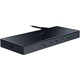 Razer USB 4 Dock: 14 Ports (Type C, Type A, HDMI, DP, Ethernet, SD, 3.5mm) - Dual Monitor Up to 4K 120 Hz - Laptop & Phone Fast Charge - Durable Lightweight Casing - Windows & Mac Compatible - Black