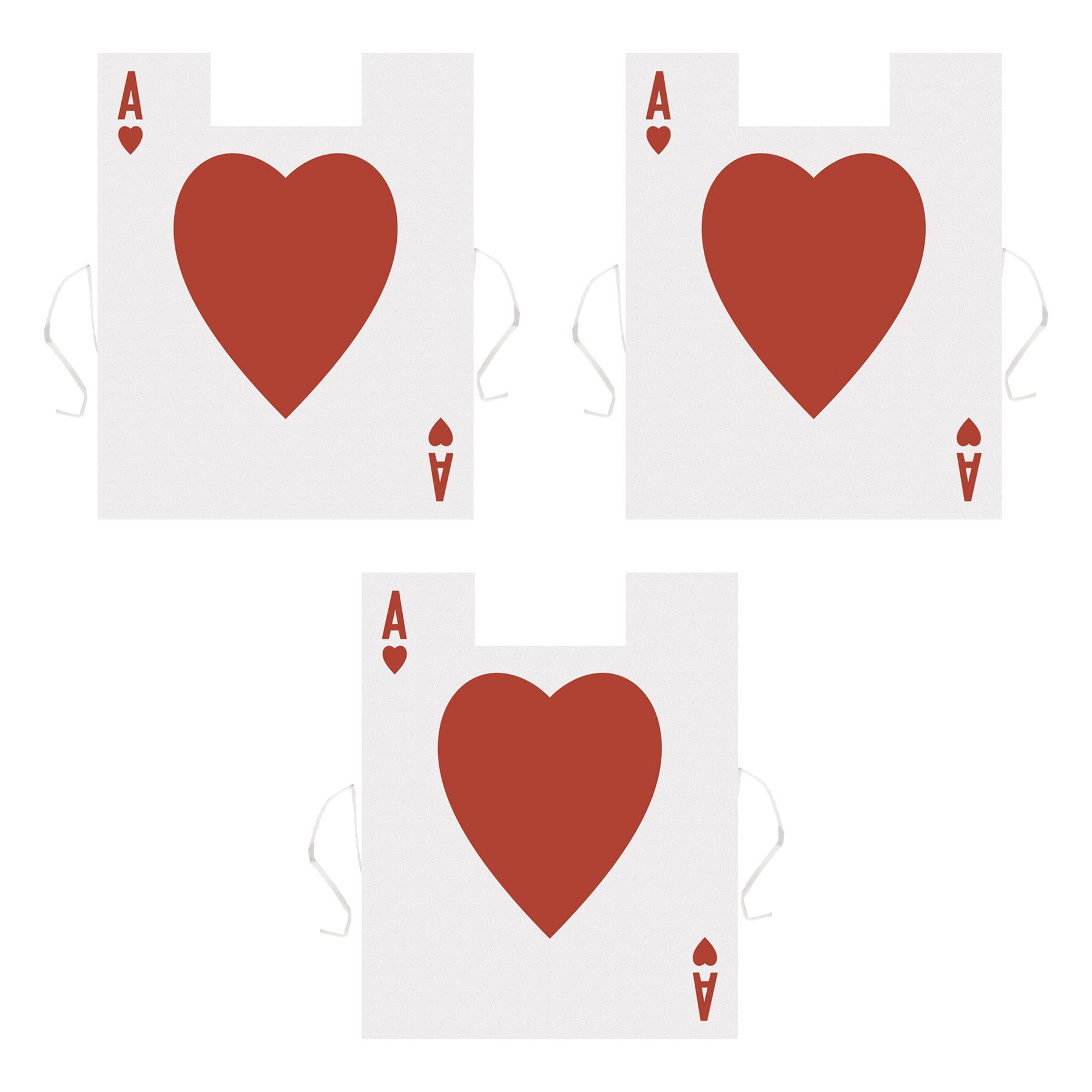 Beistle 60042, 3 Piece Plastic Card Suit Vests, Paper, Red/White
