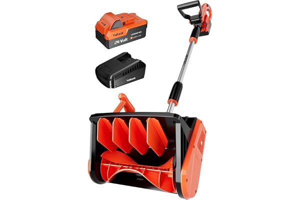 VOLTASK Cordless Snow Shovel, 24V | 13-Inch | 4-Ah Cordless Snow Blower, Battery Snow Blower with Directional Plate & Adjusta