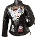 Diamond Plate Women's Leather Biker Jacket w/Live to Ride Patch