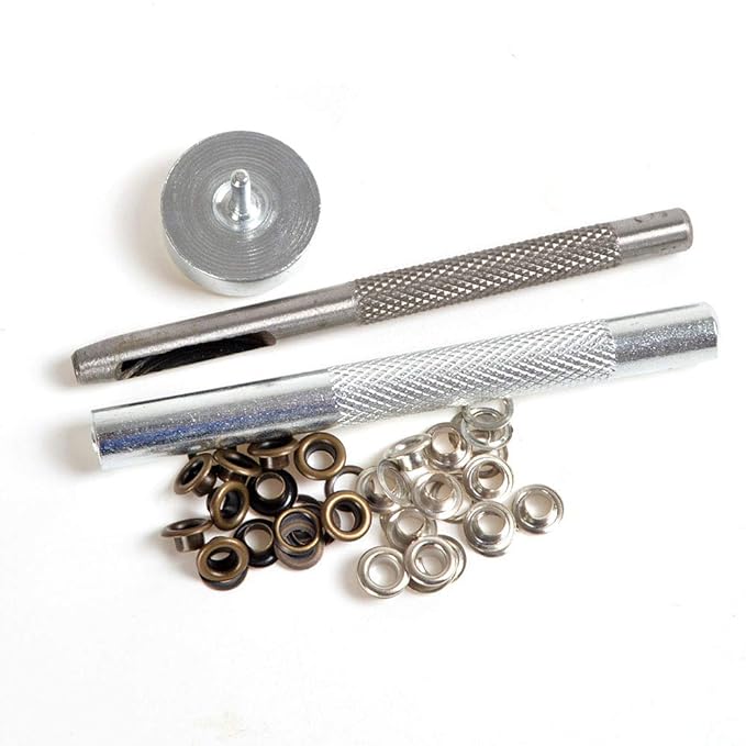 New Eyelet Punch Die Tool Set Kits +20 Sets Eyelet with Washer For