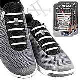 [Upgrade] Lonlam No Tie Shoelaces (Round Stretch Strings) Silicone Elastic Bungee Rubber Laceless Lazy Tieless Shoe Laces for Adults Kids Toddlers, Sneakers Athletic Running Boot Dress Shoes (White)