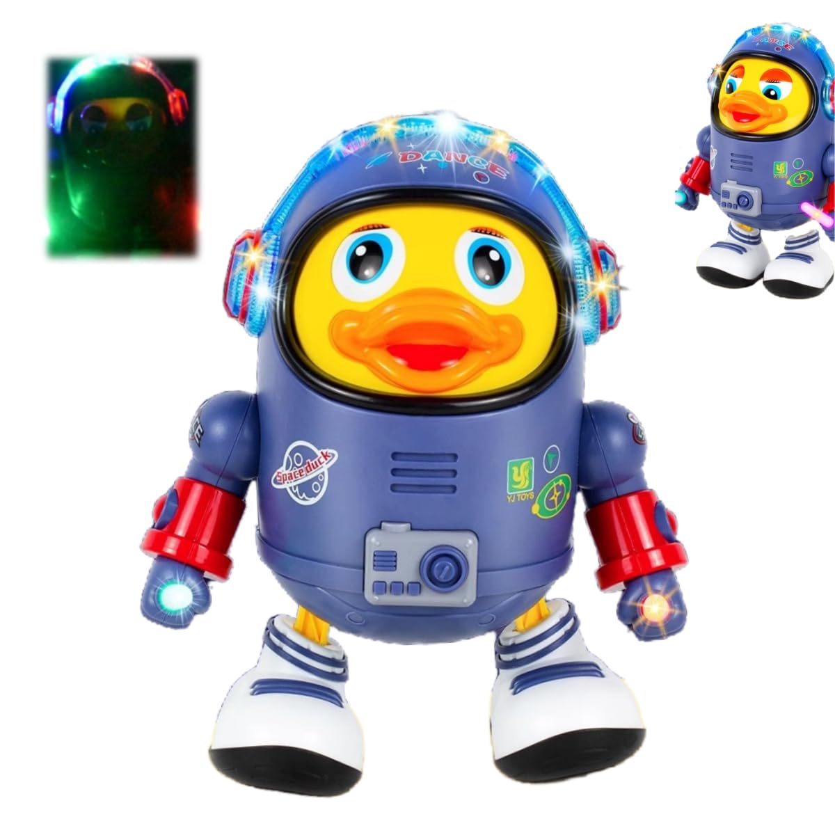 BRTNUP Space Dancing Duck Robot Toy,Electric Musical Ducks Toy,Children Interactive Early Educational Toys, Light Up Toys Crawling Duck,Sensory with Music LED Lights for Birthday Gifts — image 1
