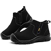 DRKA Men's Steel Toe Chelsea Boots - EH Waterproof Work Shoes for Construction, Industrial, Slip Resistant