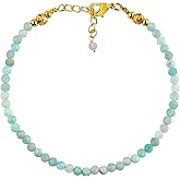 NJCRAFT Minimalist Beaded Bracelet for Women – 2-4mm Micro Faceted Crystal Gemstone Beads | Lightweight 7+1 Inch Adjustable Layering Bracelet