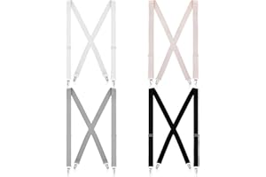 Hercicy 4 Pcs Women Suspenders Hidden for Women Pants Under Clothes Thin Suspenders Comfortable Lightweight Sturdy (Classic,1