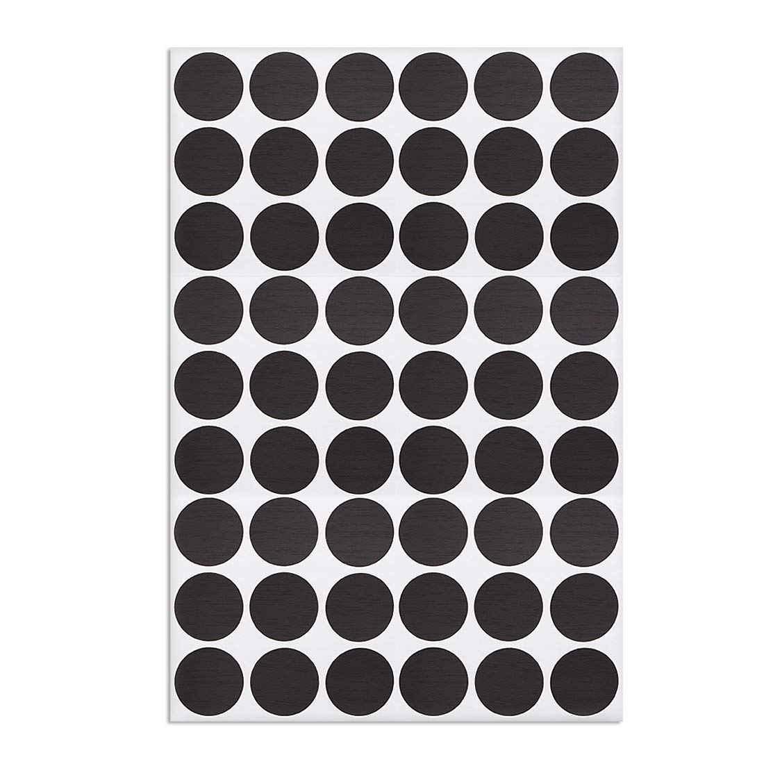 sourcing map Screw Hole Covers Stickers Textured Plastic Self Adhesive Stickers for Wood Furniture Cabinet Shelve Plate 21mm Dia 54pcs in 1Sheet Black Lines, PC-192