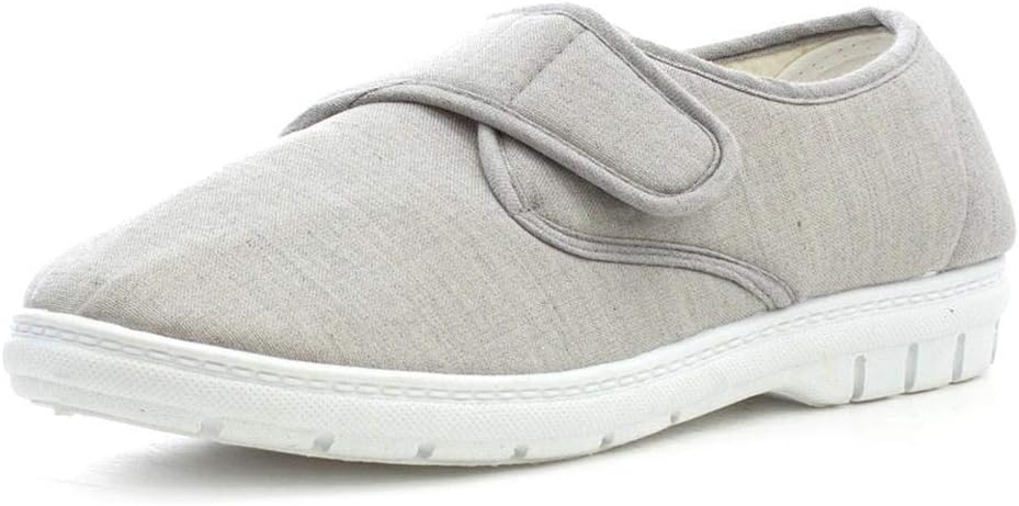 Hobos Mens Light Grey Easy Fasten Canvas
