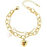 DS Gold Bracelets for Women 14K Gold Plated, Dainty Adjustable Chain Bracelet - Trendy Minimalist Delicate Jewelry Gift for Her with Box, Stackable Birthday Christmas Valentine's Gift