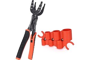 MOJIEZUO Disconnect Tongs Tool with Depth Gauge and Pipe Deburring Tool Combination Set for Push to Connect Fittings Removal Tool Disconnect Clamp Plumbing Tool for 1/2",3/4",1" PEX CPVC Copper Pipe Fittings