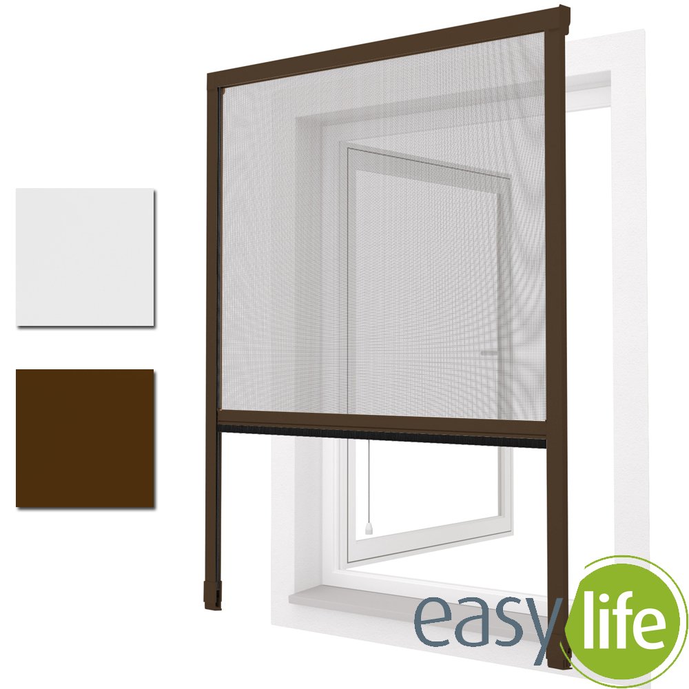 Fly Screen Clamping Roller Blind for Insect Protection Window Net Mosquito Mesh 130 x