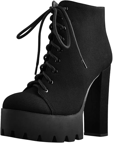 chunky heel plain open toe side zipper casual platform boots