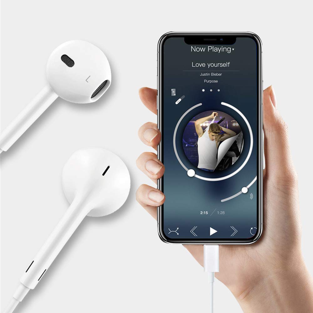 Headphones Compaitible for Phone 7 Plus, Microphone Earphones Stereo Headphones and Noise Isolating Headset Applicable iPhone 7/7 Plus / 8/8 Plus (Bluetooth Connectivity)