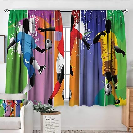 Amazon Com All Of Better Soccer Blackout Window Curtain Soccer