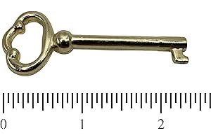 SUPPLYINFINITE Universal Skeleton Key: Brass Reproduction for Cabinets, Curio, Jewelry Boxes, Desk, and More - Pack of 1 - for 1/2 Inch Tall Keyholes Only - Will Not Fit All Locks (Brass, Set of 1)