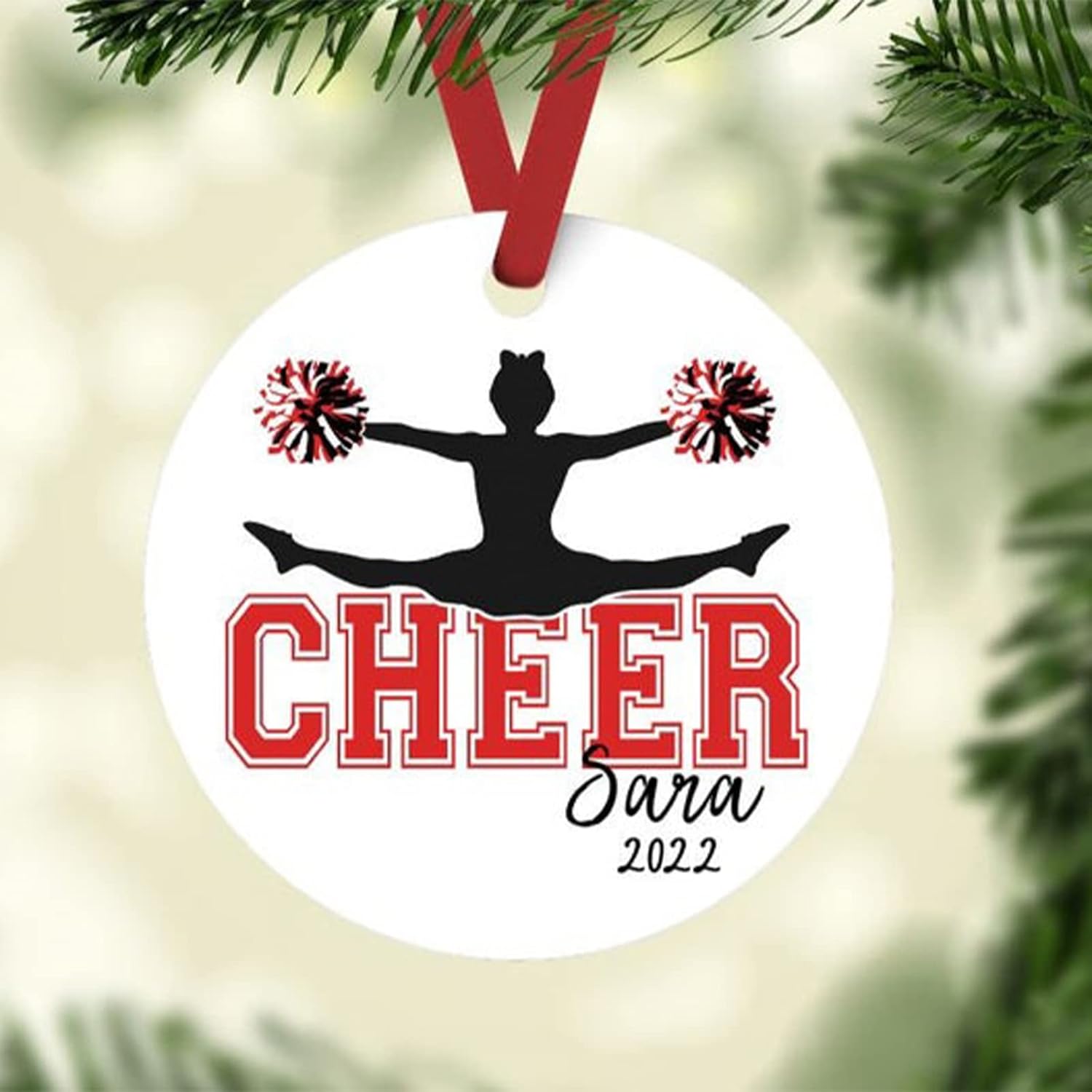 Ornaments - Personalized Cheerleader Ornament, Touber Custom Cheer Christmas Ornament Cheerleader Christmas Keepsakes Personalized Ornament Cheer Team Gifts Cheerleader
