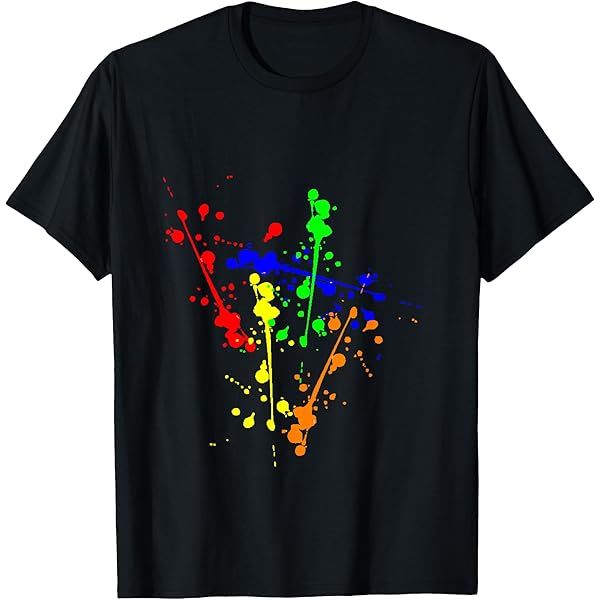 Amazon.com: Rainbow Paint Splash T-Shirt : Clothing, Shoes