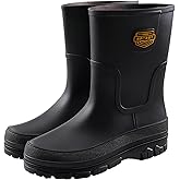 kmkaren Rain Boots for Men, Comfort Mens Rubber Boots, Waterproof Garden Boots with PVC Unique Design, Lightweight Durable Work Mud Boots for Fishing Farming Gardening
