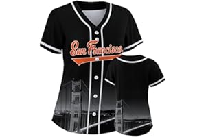 POD7IE Women Baseball Jersey City Night Skyline Apparel Button Down Shirts Sports Uniform Fans Gift for Adult Girls S-2XL