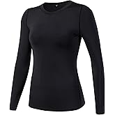 OVIYEGAIN Women's Compression Shirt Long Sleeve Athletic Workout Tops Dry Fit Yoga T-Shirt Base Layer Gym Sports Undershirts