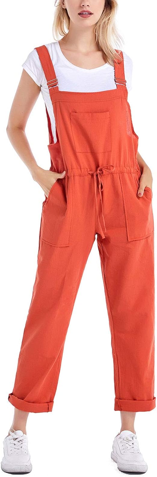 Tanming Women's Casual Cotton Linen Adjustable Strap