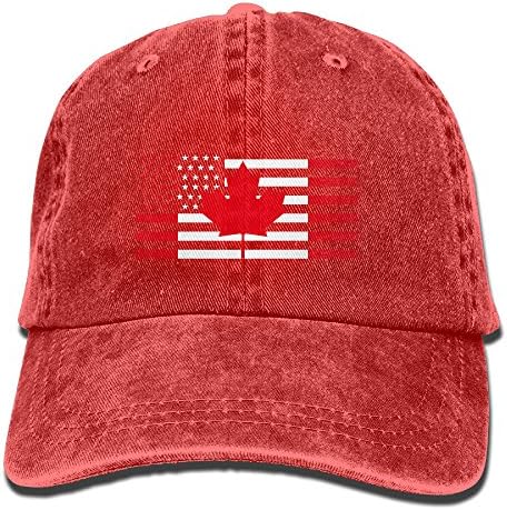 HDRAY Unisex Adult USA Canada Flag Washed Denim Cotton Sport Outdoor Baseball Hat Adjustable One Size