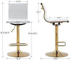 DM Furniture White Barstools Bar Height Set of 2