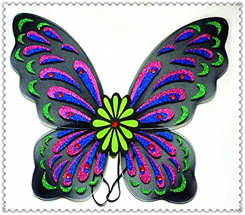 Black Multicolor Glitter Giant Fairy Wing