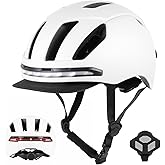 ulip Smart Bicycle Helmet with Front Rear LED Light Detachable Visor and Lining for Adults Men Women Bike Skateboard Cycling Roller Scooter Commute