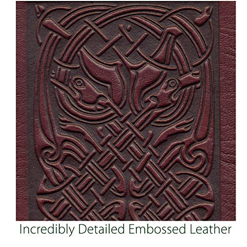 Oberon Design Celtic Hounds Embossed Genuine Leather Checkbook Cover, 3