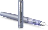 Parker Vector XL Fountain Pen Metallic Silver-Blue Lacquer Medium Nib