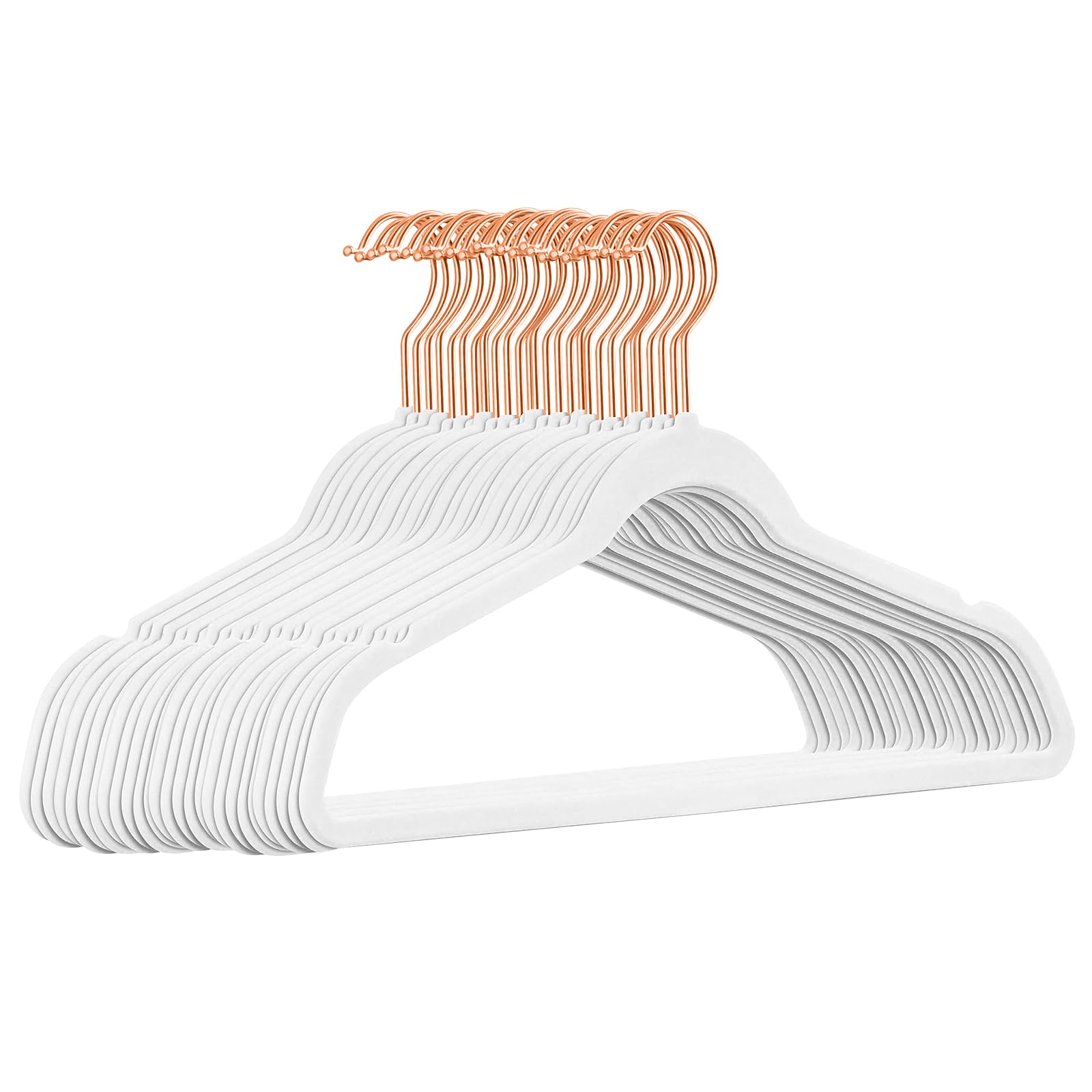 Photo 1 of TIMMY Hangers Non-Slip Velvet Hangers - Suit Hangers (50-Pack) Ultra Thin Space Saving Coat Hanger and Heavy Duty Clothes Hangers Hold Up-to 10 Lb-White Velvet Hangers