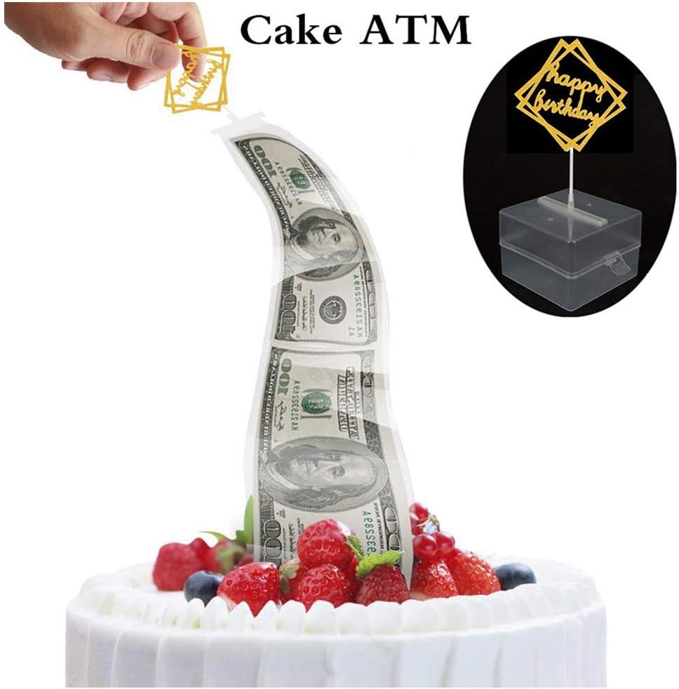 Napravi Rs Accessoires De Decoration Ustensiles A Patisserie Sixcup Cake Atm Joyeux Anniversaire Cake Topper Tirelire Gateau Drole Atm Happy Birthday Cake Topper Tirelire Drole Tirant Fabrication De Moisissure Argent Artefact De Naissance