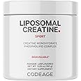 Codeage Liposomal Creatine Powder Supplement, Pure Creatine Monohydrate 5000mg, Pre Workout & Post Workouts - Unflavored Creatine, Micronized Creatine Powder - Creatinine for Sports - 30 Servings