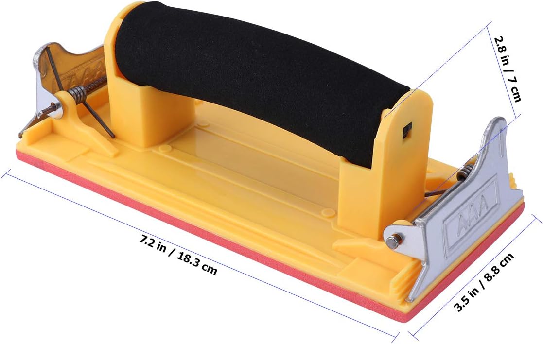 OUNONA Hand Grip Sandpaper Holder Sponge Handle Handheld Sand Paper Frame Grinding Polished Tools For Walls Woodworking Sanding Abrasive Tools (Yellow) - Image 5
