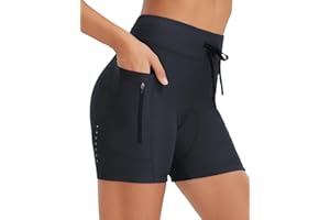 baleaf Women's 4D Padded Bike Shorts High Waisted Cycling Underwear Zipper Pockets for Bicycle Biking Cycle