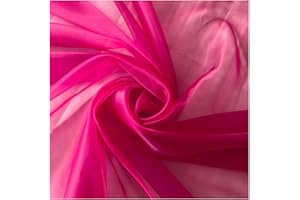 MDS-MEGADECORSUPPLY MDS Pack of 5 Yard Sheer Organza Fabric for Wedding Party Home Event Banquet Decorations, Backdrop Curtain Craft Dress Sewing Fashion DIY Crystal Organza Tulle Fabric Bolt 44” Wide - Magenta