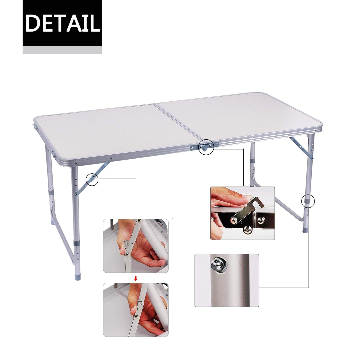 al Aire Libre Sunreal Mesa Plegable de Aluminio portátil para Camping