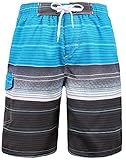 Zenco Men's Casual Beachwear Stripes Board Shorts Swim trunks, L