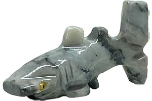 Nelson Creations, LLC 1.5 Inch Hammerhead Shark Hand-Carved Soapstone Animal Totem Figurine