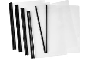 JOERSH 10Pcs Clear Report Covers with Sliding Bar, Plastic Binder Paper Protector, Report Folders with Clear Cover for Resume Portfolio Presentation File Documents, Black