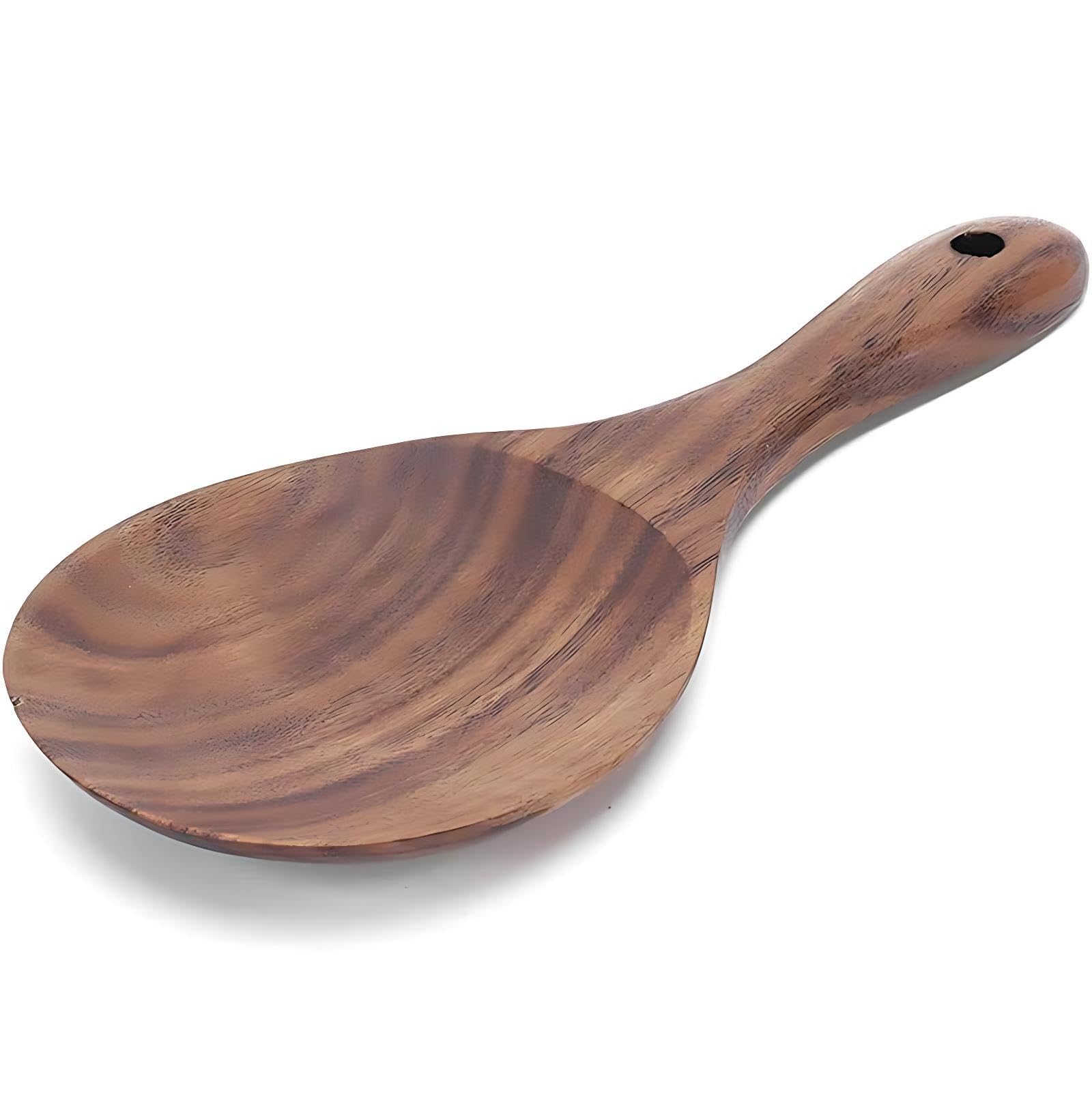 Natural Wood Rice Paddle Non-Stick Wooden Paddle Serving Spoons Rice Scoop Cookware Tableware Home Kitchen Accessory