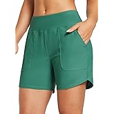 baleaf Women's 3"/5"/7"/9" High Waisted Swim Board Shorts Quick Dry Swimsuits Bottoms Trunks with Pockets